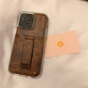 Walli Brown Leather Phone Case with Card Holder - IPhone 15 Pro Max